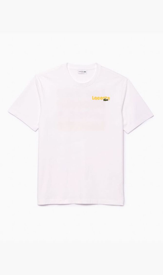 Washed Effect Ombr&eacute; Lacoste Print T-shirt