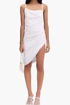 Asymmetric Draped Mini Dress