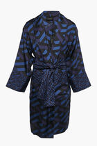 Geometric Print Silk Robe