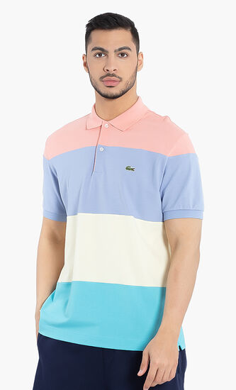Colorblock Striped Classic Fit Polo Shirt
