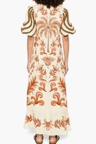 Milani Off White V Neckline Short Sleeve Maxi Dres