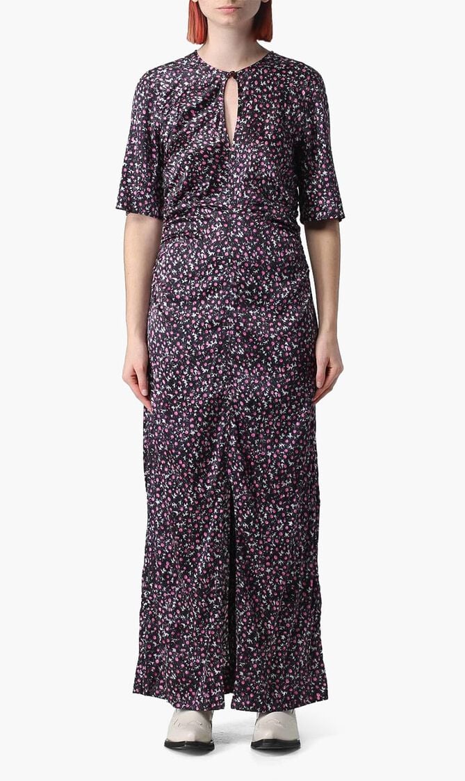SILK STRETCH SATIN MAXI DRESS