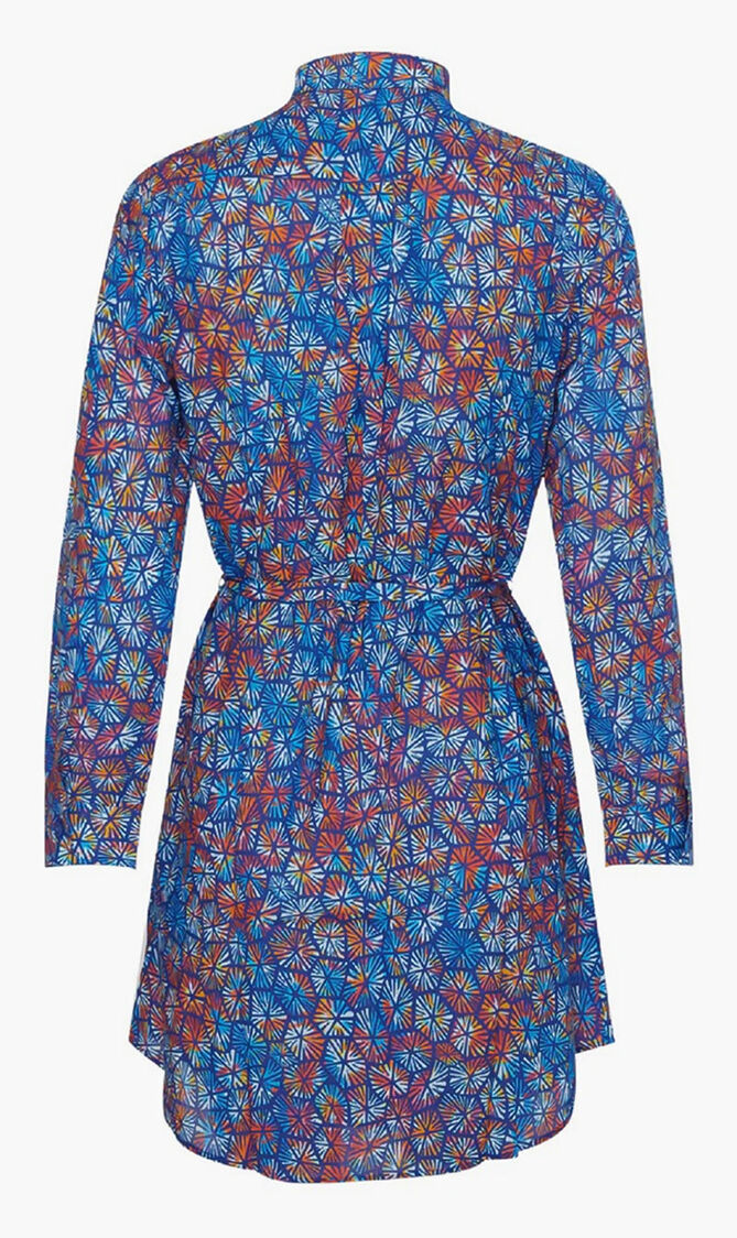 Carapaces Multicolored Cotton Voile Shirt Dress