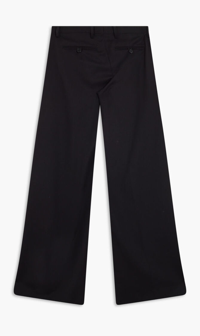 PANT INFORMAL WIDE LEG ZIPPED WAISTAND SOLID BLK