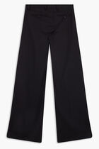 PANT INFORMAL WIDE LEG ZIPPED WAISTAND SOLID BLK PANT INFORMAL WIDE LEG ZIPPED WAISTAND SOLID BLK