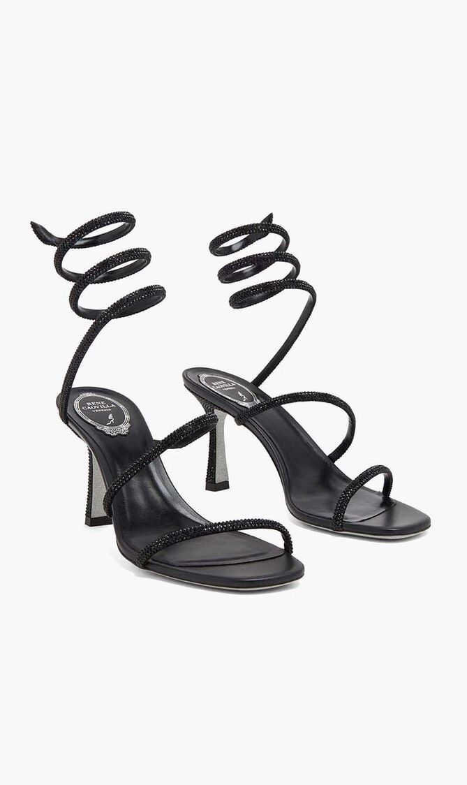 BLACK SATIN/JET STRASS