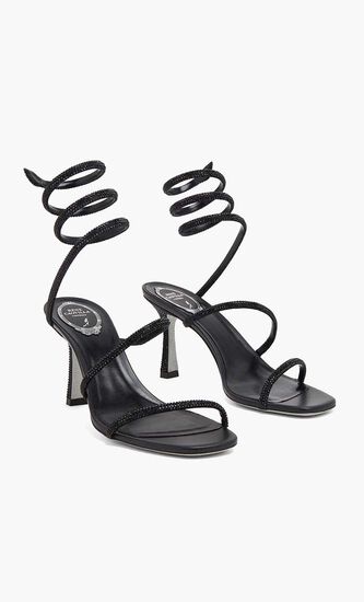 BLACK SATIN/JET STRASS