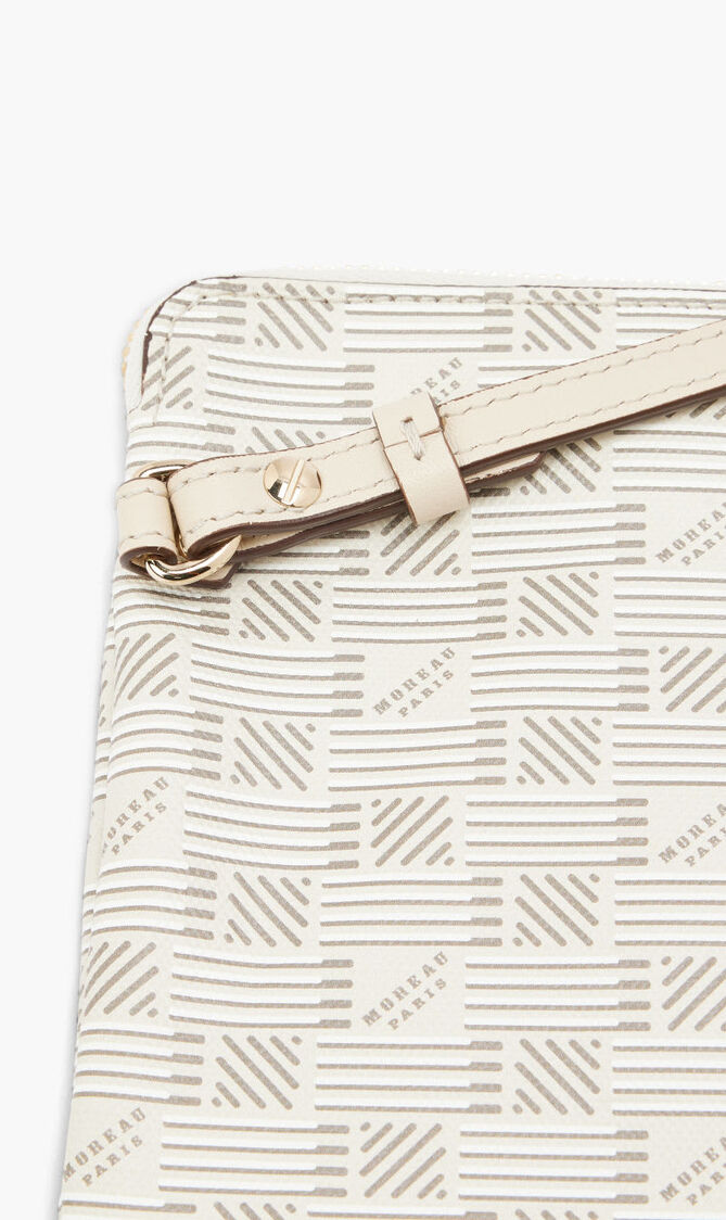 FOLIO POUCH WITH ZIP CLOSURE AND LEATHER WRISTLET