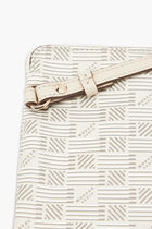 FOLIO POUCH WITH ZIP CLOSURE AND LEATHER WRISTLET
