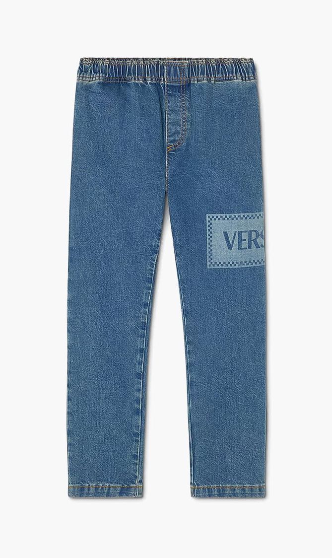 PANT DENIM DENIM BLUE MEDIUM WASH 90S VINTAGE LOGO KIDS LASER