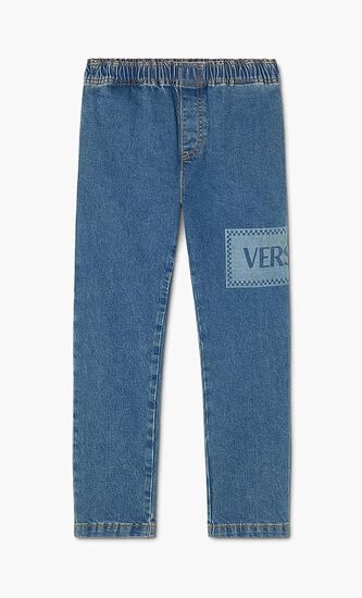 PANT DENIM DENIM BLUE MEDIUM WASH 90S VINTAGE LOGO KIDS LASER
