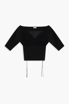 STRETCH WOOL GABARDINE TOP