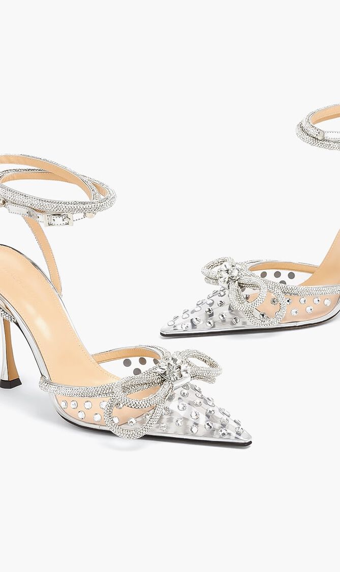 Double Bow Crystal PVC Pumps Double Bow Crystal PVC Pumps