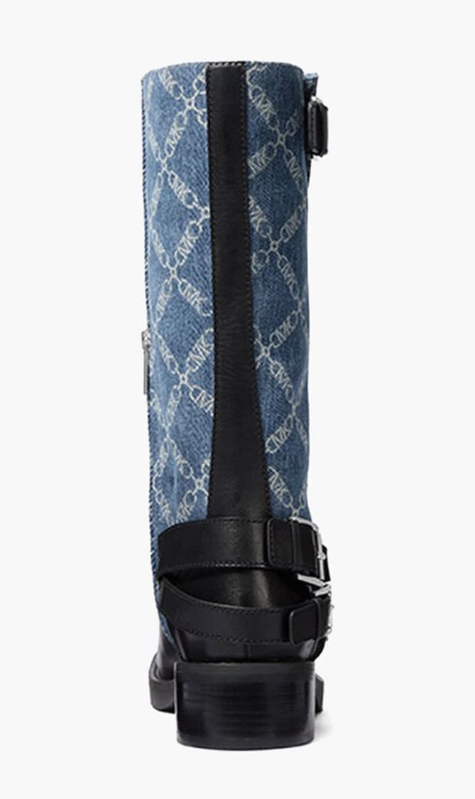 Crosby Empire Diamond Jacquard Denim Moto Boots