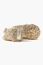 Gros Grain Bow Embellished Glitter Fabric Ballerinas