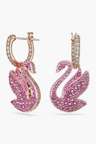 SJC ICONIC SWAN PE HOOP EARRINGS ROS/ROS