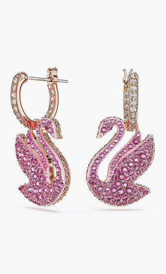 SJC ICONIC SWAN PE HOOP EARRINGS ROS/ROS