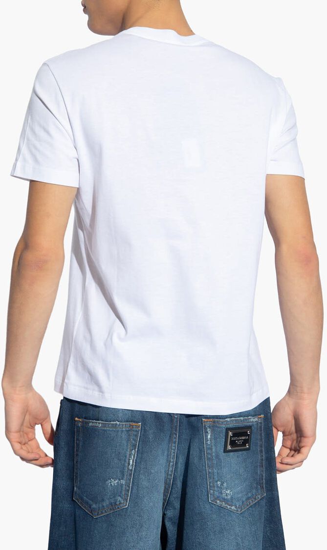 T-SHIRT COMPACT COTTON JERSEY FABRIC + VERSACE LABEL LOGO EMBROIDERY