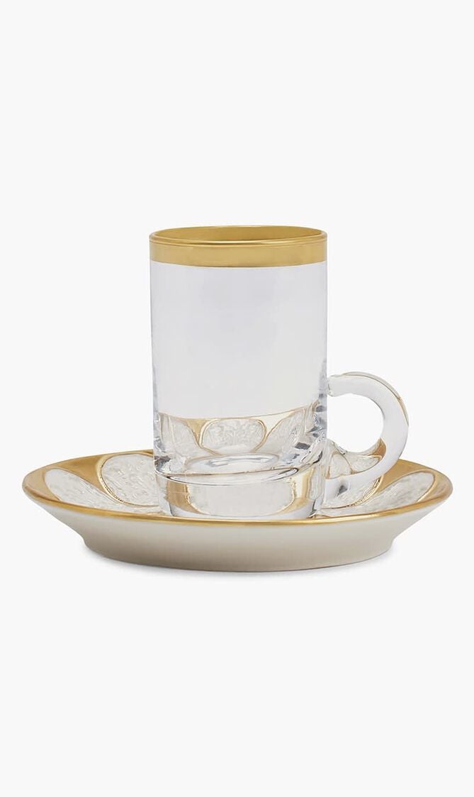 Amour Arabic Tea Cup & Saucer Clear