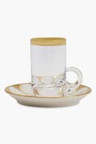 Amour Arabic Tea Cup & Saucer Clear