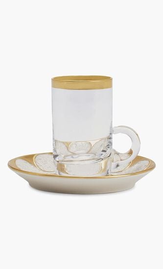 Amour Arabic Tea Cup & Saucer Clear