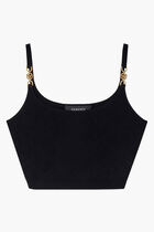 TOP CROP BRALETTE KNIT MEDUSA STRAP SOLID