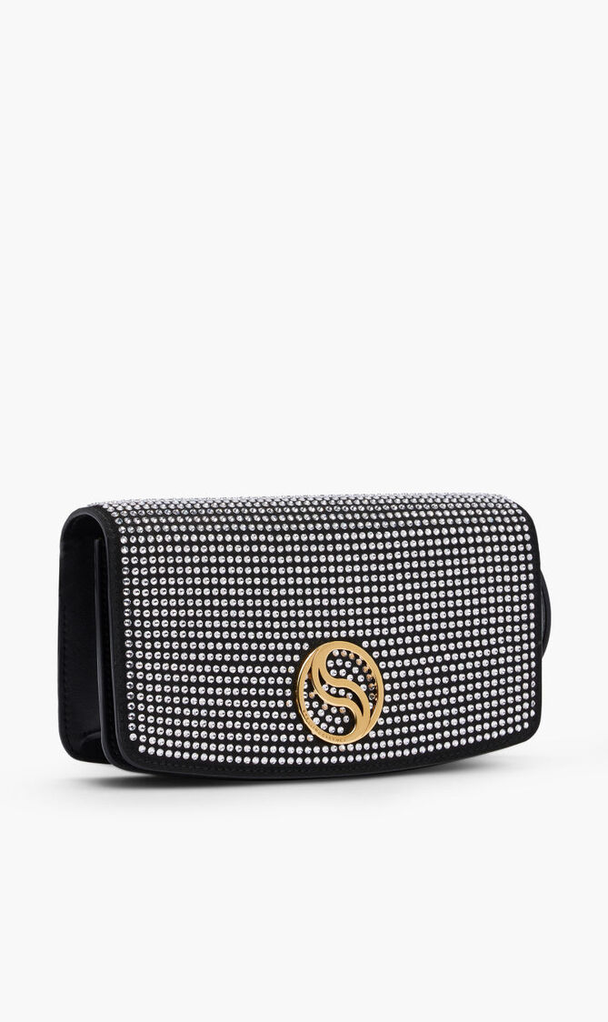 WALLET W/STRAP ALL OVER CRYSTA