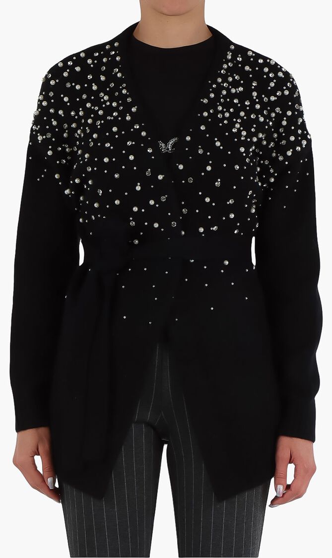 Sibilla Belted Embellished Cardigan