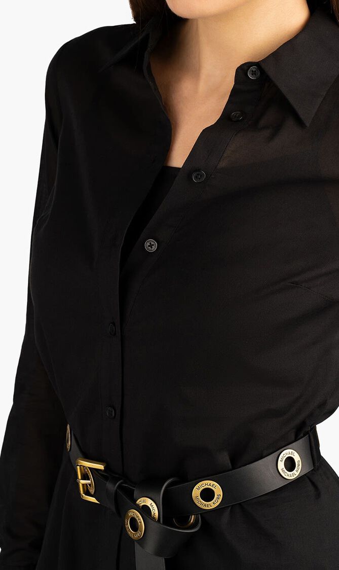 Belted Long-Sleeved Dress