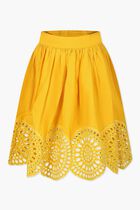 Yellow skirt for girl with macramé lace