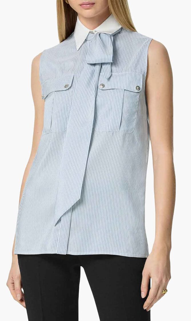 Lavalli Striped Silk Blouse