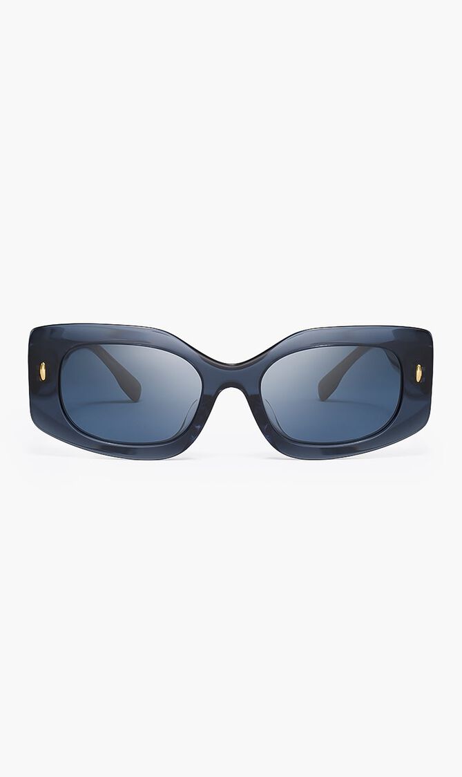 TRANSPARENT BLUE FRAME WITH DARK BLUE LENS 50