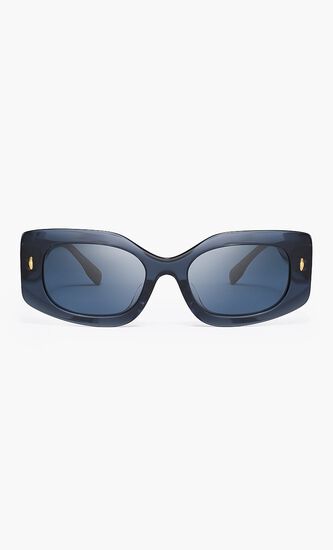 TRANSPARENT BLUE FRAME WITH DARK BLUE LENS 50