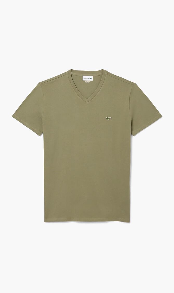 Lightweight Cotton Pima V Neck T-shirt