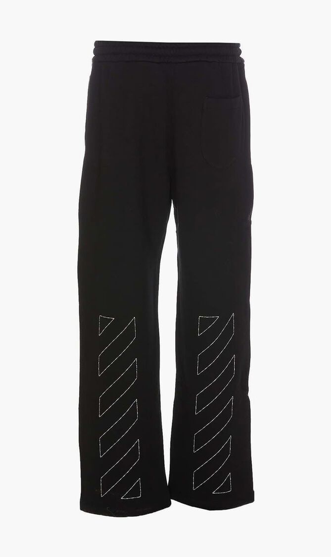 OFF STITCH SWEATPANTS BLACK WHITE