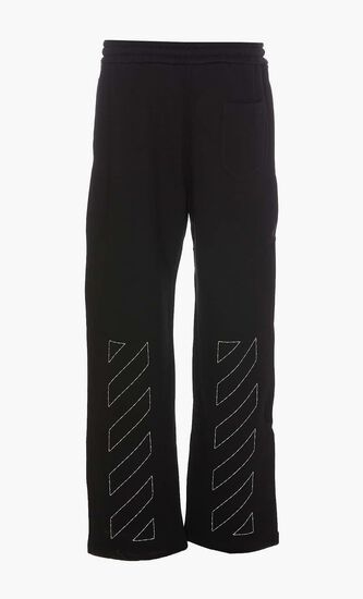 OFF STITCH SWEATPANTS BLACK WHITE