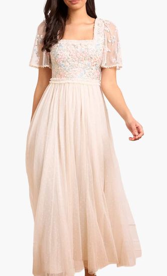 Versailles Ditsy Bodice Ankle Gown