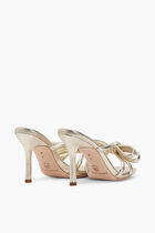 LEATHER BOW HEELED SANDAL LEATHER BOW HEELED SANDAL