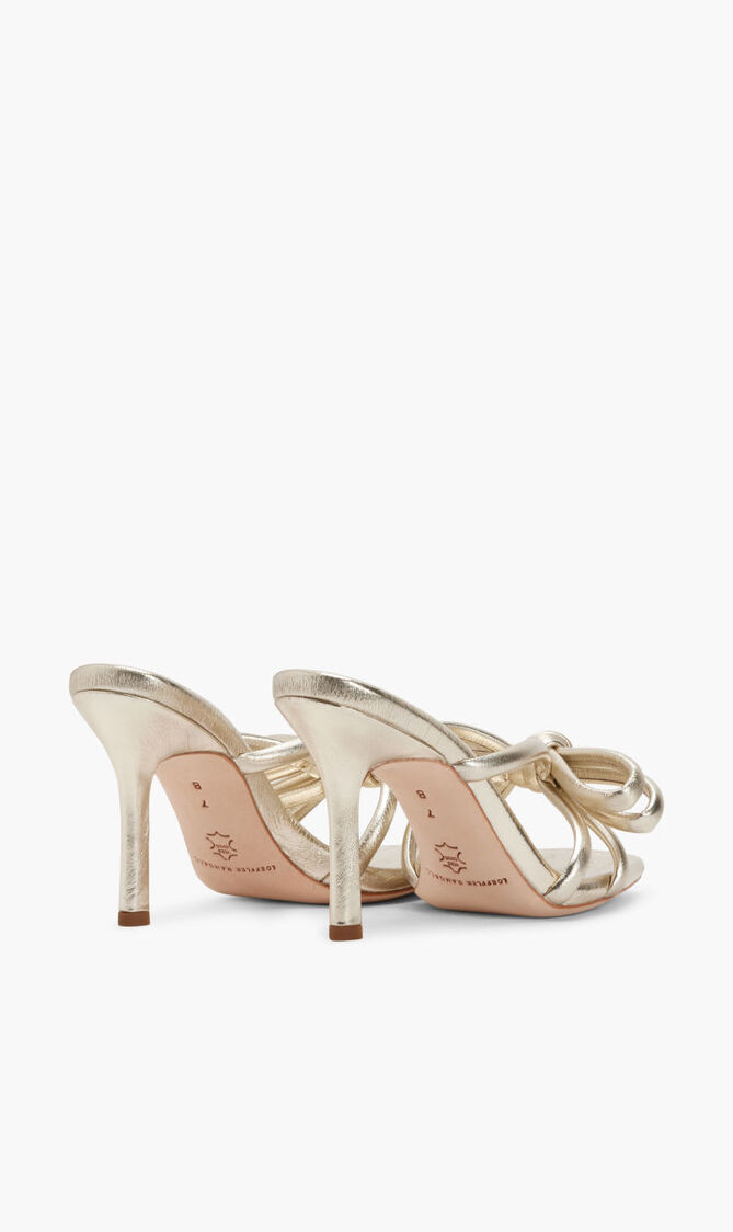 LEATHER BOW HEELED SANDAL LEATHER BOW HEELED SANDAL