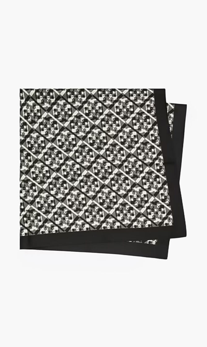 PRISMATIC T MONOGRAM SILK NECKERCHIEF