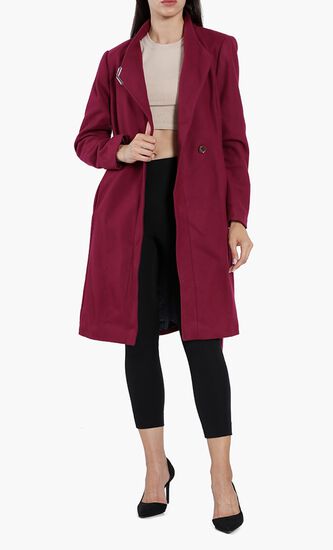 Ellgenc Long Belted Wrap Coat