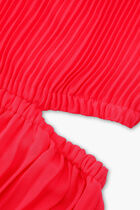 Pleated Georgette Cutout Dress