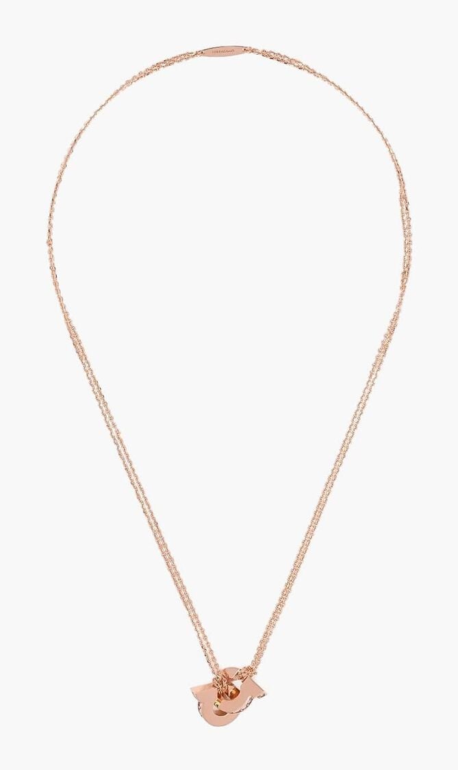 Double Gancini Pendant Necklace