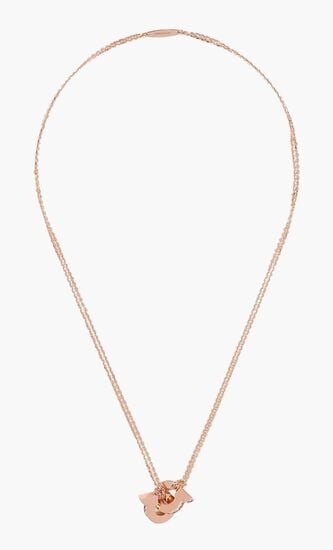 Double Gancini Pendant Necklace