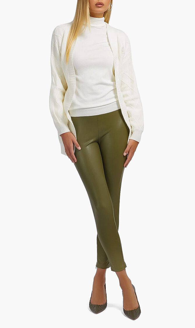 Cable Knit Wool Blend Cardigan