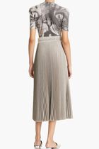 PLEATED MELANGE VISCOSE SKIRT