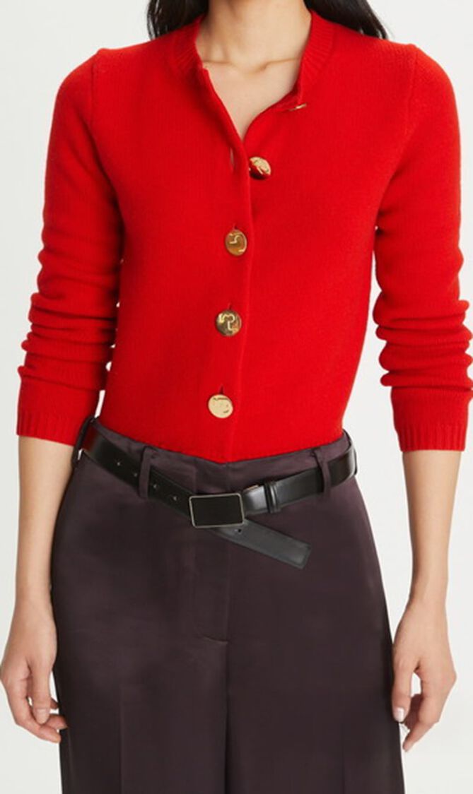 Logo Button Wool Cardigan