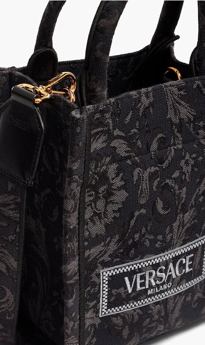 MINI TOTE EMBROIDERY JACQUARD BAROCCO+CALF