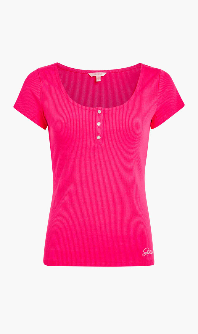 Karlee Jewel Button Henley T-shirt