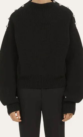 WOOL AND CASHMERE LONG SLEEVES FANTASY-NECK
